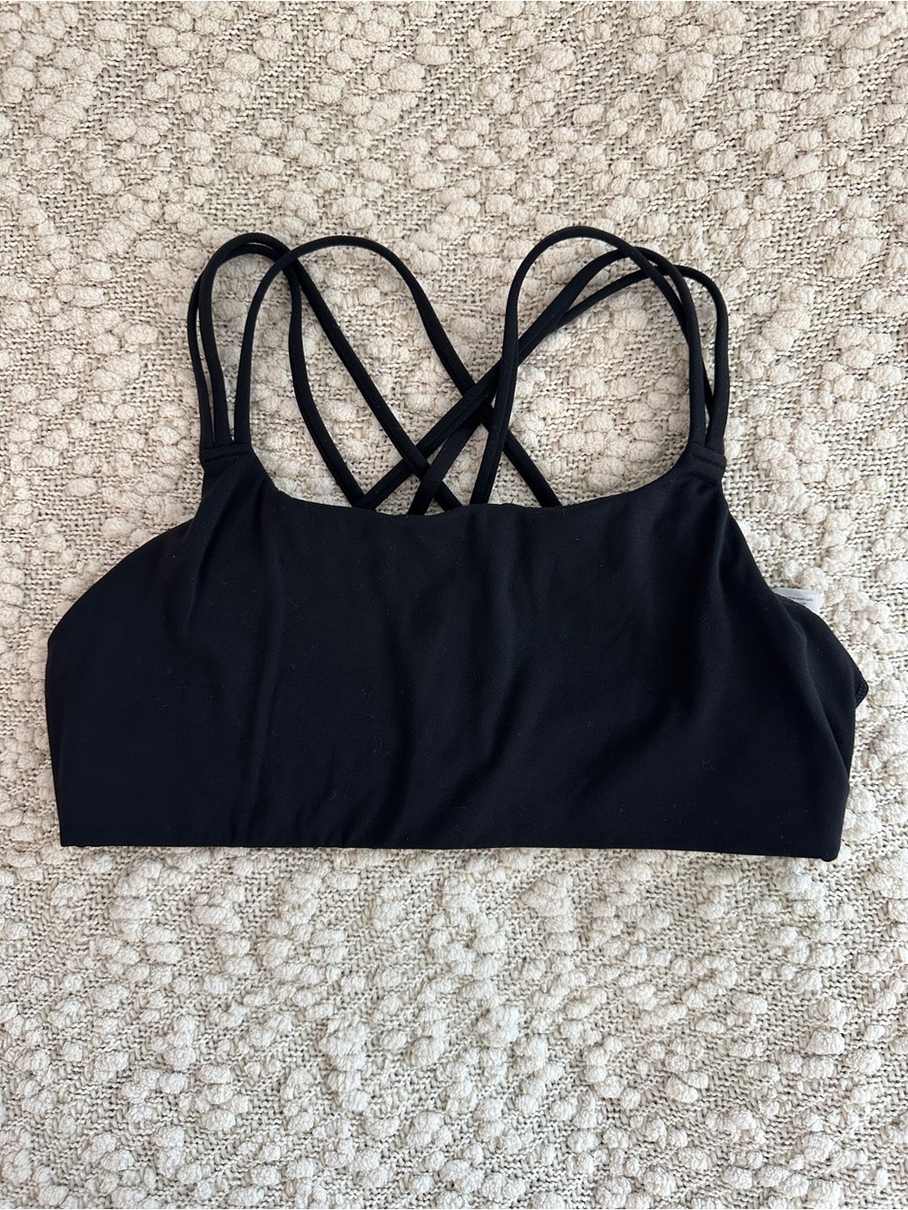 Athleta Hyper Focused Strappy Back Sports Bra Black Size M A-C Cup